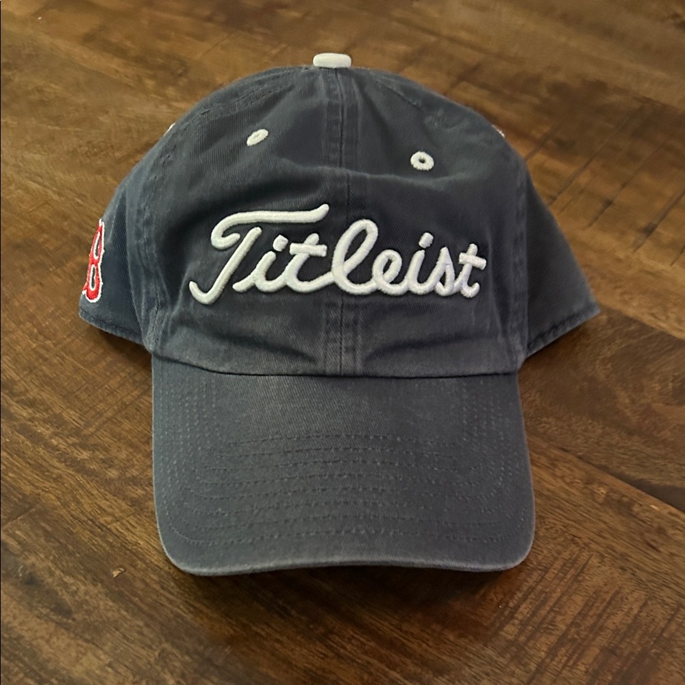 Titleist Dark Blue Red Sox Baseball Cap. Gently used. Adjustable.